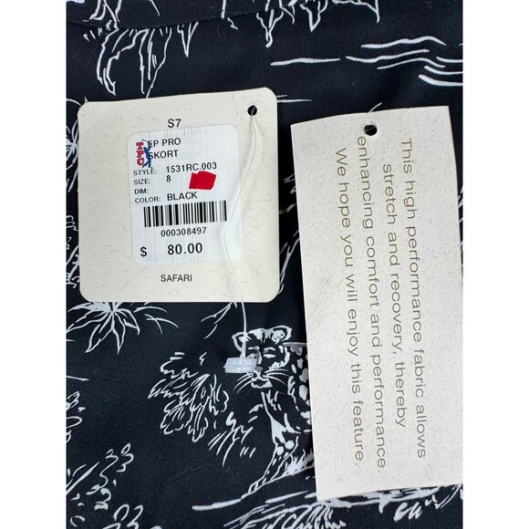 E.P Pro Womens Black & White Sz 8 Safari Print Skort Golf Active Cotton/Spandex - Picture 7 of 16
